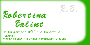 robertina balint business card
